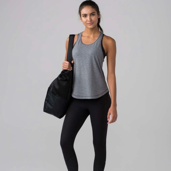 EUC 💖 Lululemon Long Distance Tank Heathered Black / Black - Picture 3 of 6